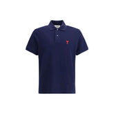Ami Paris Blue Cotton Polo Shirt - S