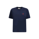 Ami Paris Blue Cotton T-Shirt - S
