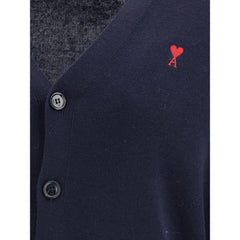 Ami Paris Blue Wool Cardigan