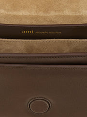 Ami Paris Brown Cowhide Shoulder Bag