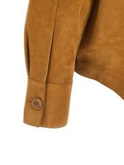 Ami Paris Brown Lamb Leather Leather Jacket