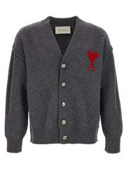 Ami Paris Gray Wool Cardigan - M