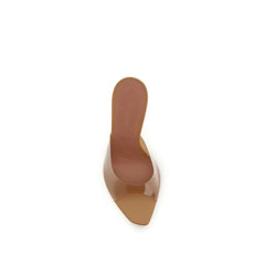 Amina Muaddi Beige Pvc Stiletto Heel Sandals