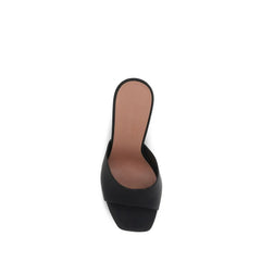 Amina Muaddi Black Calf Leather Bos Taurus Platform Sandals - EU40/US10