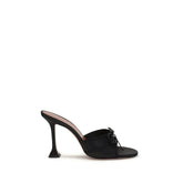 Amina Muaddi Black Calf Leather Bos Taurus Slippers - EU36.5/US6.5