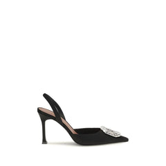 Pump con tacco alto Amina Muaddi in raso nero
