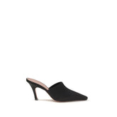 Amina Muaddi Black Silk Sandals - EU38.5/US8.5