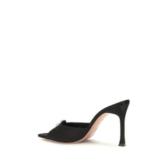 Amina Muaddi Schwarze Seiden-Stiletto-Sandalen
