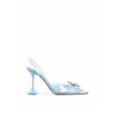 Amina Muaddi Blue Plexiglass High Heel Pumps
