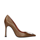 Amina Muaddi Brown Leather Pumps - EU40/US10