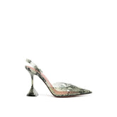 Amina Muaddi Holli Glass 95mm Snakeskin-effect Pumps - Heels