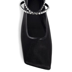 Amina Muaddi Mesh Crystal Ballerina Flats - EU38/US8