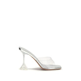 Amina Muaddi Silver Pvc Sandals - EU37.5/US7.5