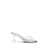 Amina Muaddi Silver Pvc Stiletto Heel Sandals - EU40/US10