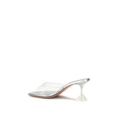 Amina Muaddi Silver Pvc Stiletto Heel Sandals - EU40/US10