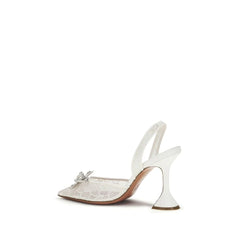 Amina Muaddi White Fabric High Heel Pumps - EU36.5/US6.5