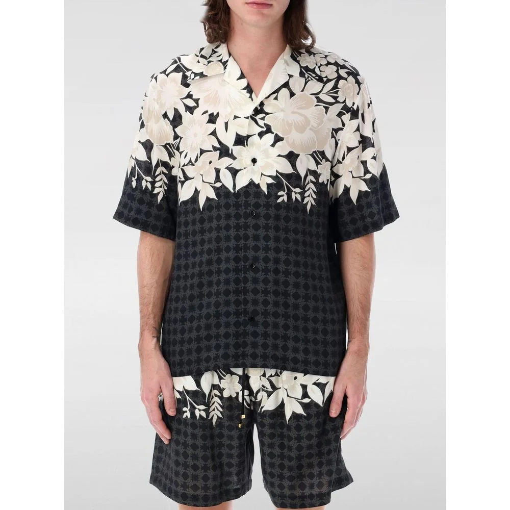 Amiri Black Silk Pattern Shirt - M