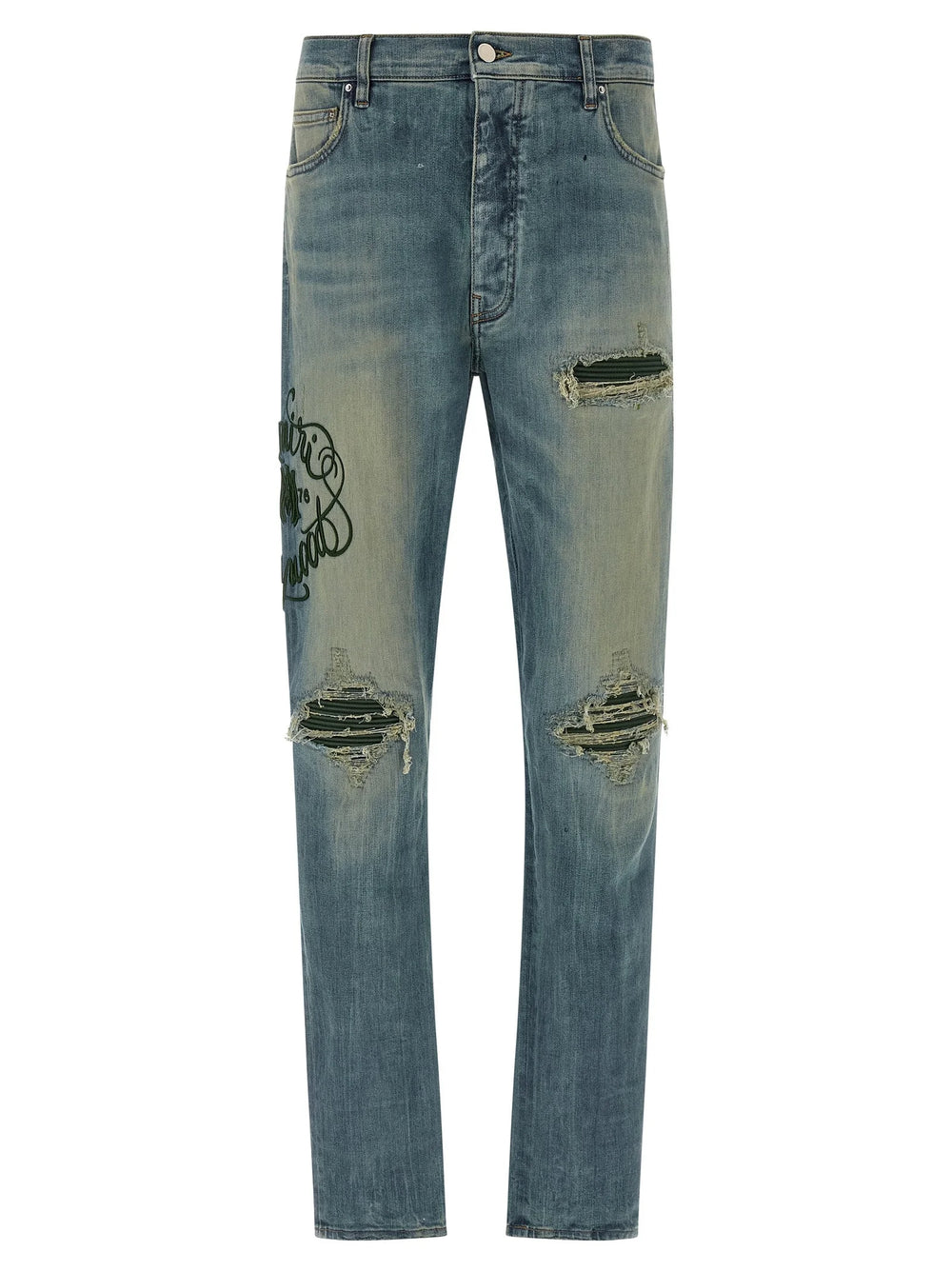 Amiri Blue Cotton Relaxed Fit Jeans - W32