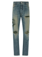 Amiri Blue Cotton Relaxed Fit Jeans - W32