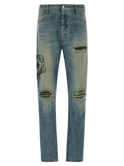 Amiri Blue Cotton Relaxed Fit Jeans - W32