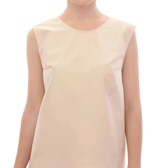 Andrea Incontri Beige Sleeveless Shift Mini Dress - Dresses