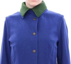 Andrea Incontri Habsburg Blue Green Wool Jacket Coat - IT38 | S - Coats & Jackets