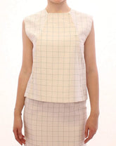 Andrea Incontri White Cotton Checkered Shirt Top - IT42|M - Shirts