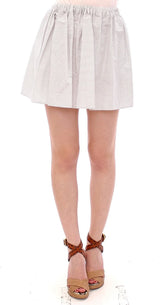Andrea Incontri White Cotton Checkered Stretch Skirt - IT42|M - Skirts