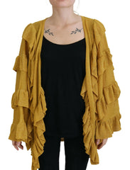 Aniye By Gold Long Sleeves Ruffled Women Cardigan Sweater - IT40|S - Cardigans
