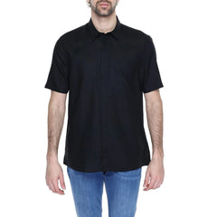 Antony Morato Black Linen Shortsleeve - Shirts