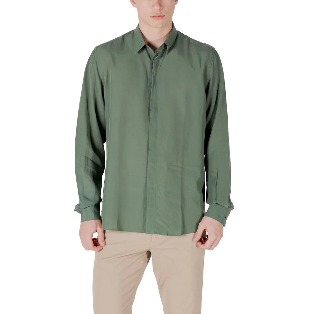 Antony Morato Green Lyocell Shirt - Shirts