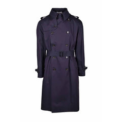 Aquascutum Blue Cotton Men Trench Coat - IT56 | 3XL