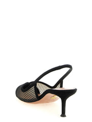 Aquazzura Black Textile Mid Heel Pumps