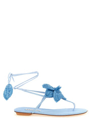 Aquazzura Blue Viscose Flat Sandals