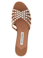 Aquazzura Multicolor Lamb Leather Slides - EU37/US7