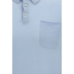Aragona Cashmere Blue Cotton Polo Shirt