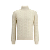 Aragona Cashmere Braided Turtleneck Sweater - Sweaters