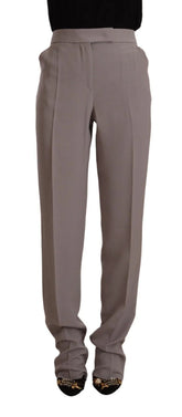 Armani Brown High Waist Silk Tapered Long Pants - IT44|L - Trousers