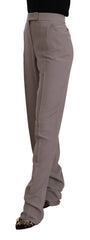Armani Brown High Waist Silk Tapered Long Pants - IT44|L - Trousers