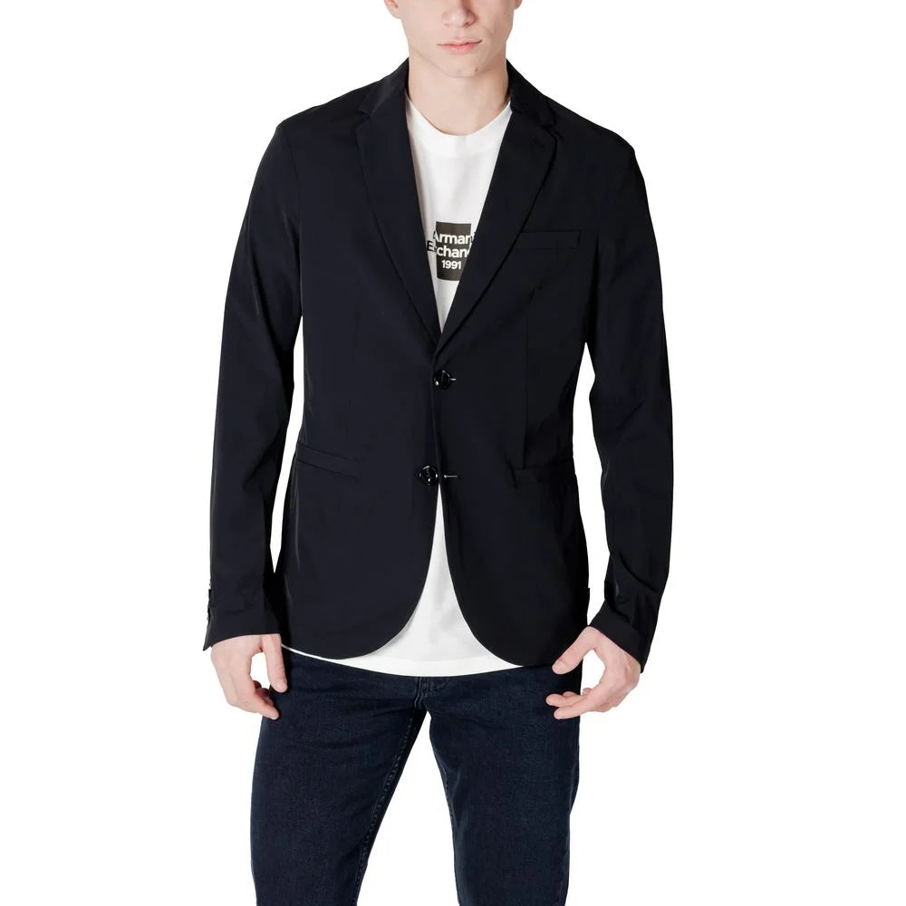 Armani Exchange Black Cotton Blazer