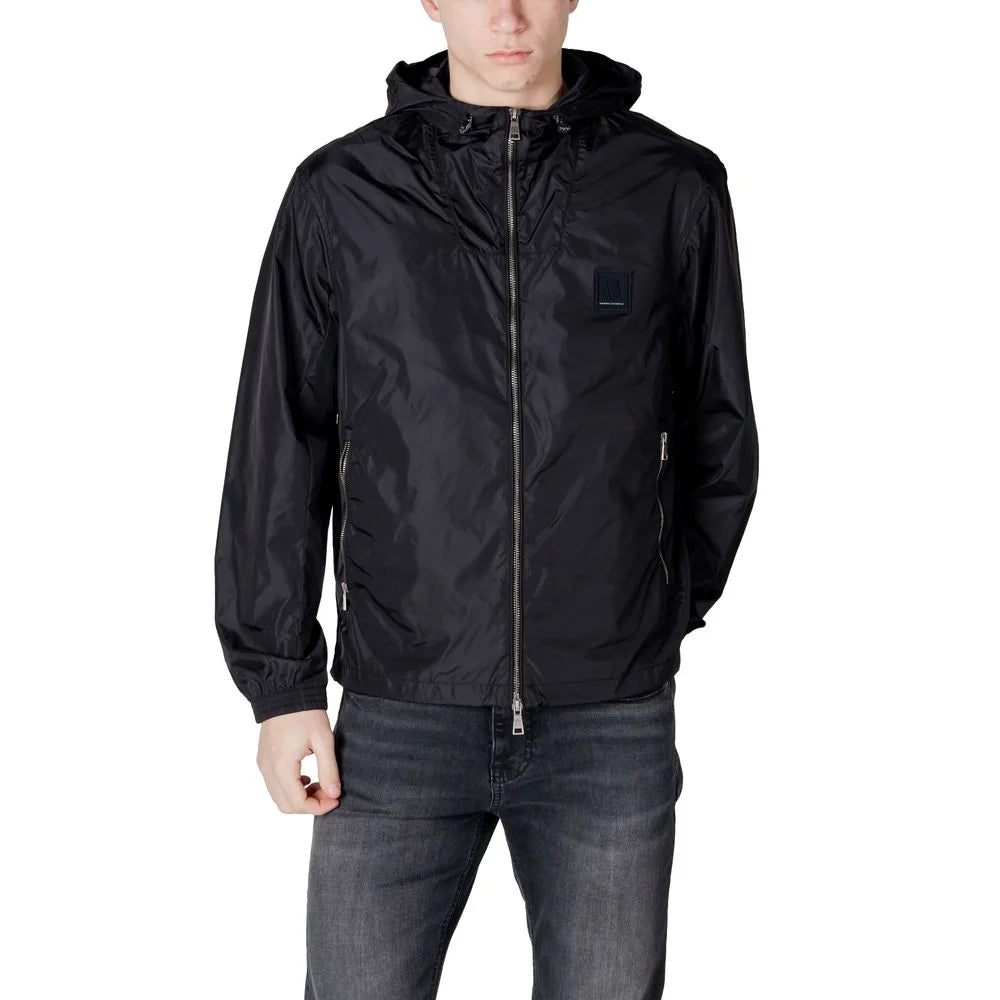 Armani Exchange Black Polyamide Jackets & Coat