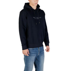 Armani Exchange Blue Cotton Hoodie - Hoodies