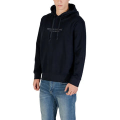 Armani Exchange Blue Cotton Hoodie - Hoodies