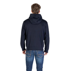 Armani Exchange Blue Cotton Hoodie - Hoodies