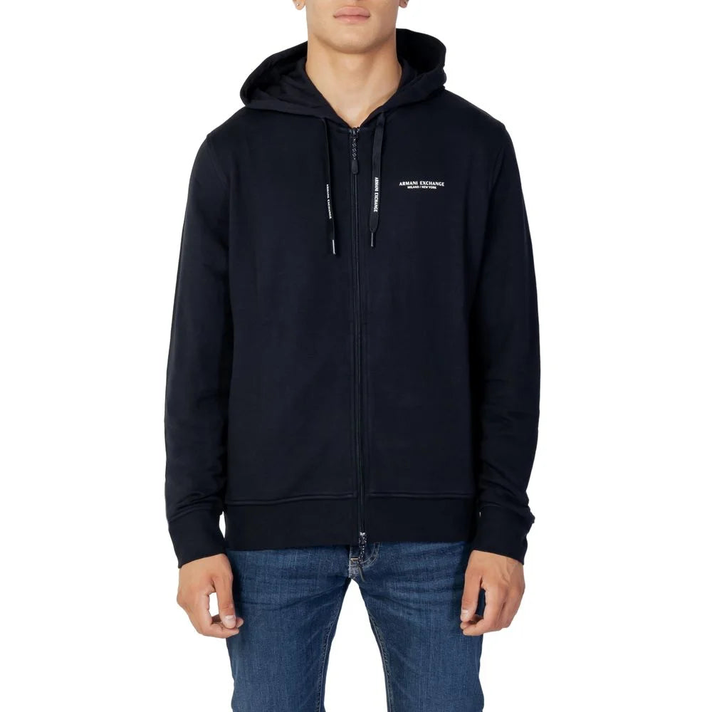 Armani Exchange Blue Cotton Hoody