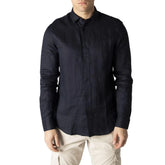 Armani Exchange Blue Linen Shirt - IT44 | S