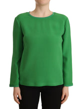 Armani Green Silk Long Sleeves Round Neck Sweater - IT42|M - Sweaters