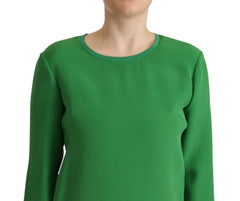 Armani Green Silk Long Sleeves Round Neck Sweater - IT42|M - Sweaters