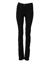 Armani Jeans Black Mid Waist Cotton Stretch Skinny Denim Jeans - W26