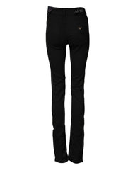 Armani Jeans Black Mid Waist Cotton Stretch Skinny Denim Jeans - W26